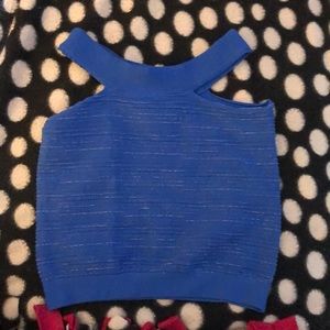 Bebe bright blue crop top